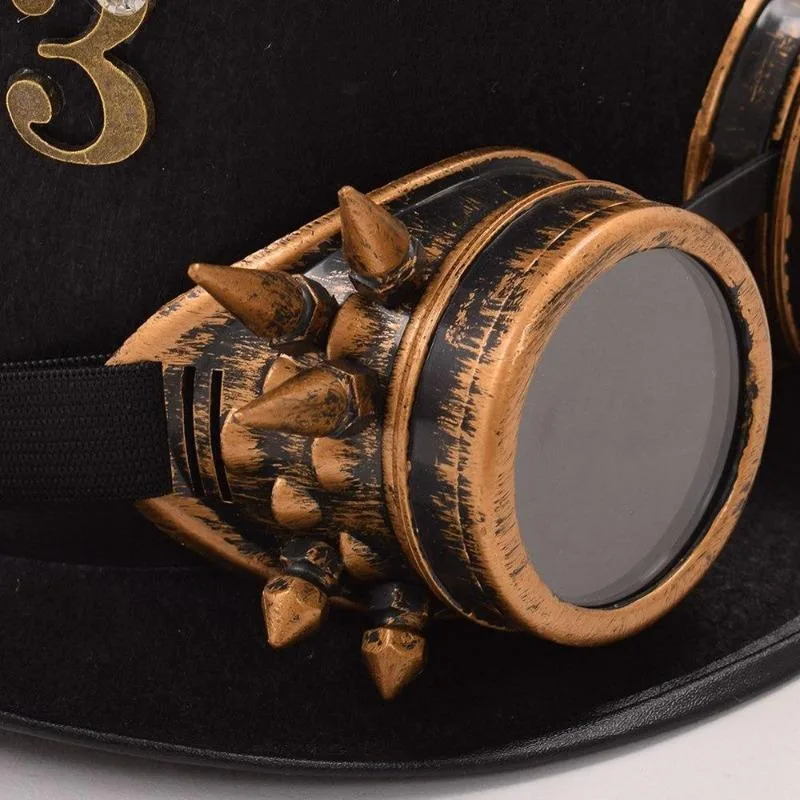 Vue 4 — Chapeau Steampunk Avec Plume