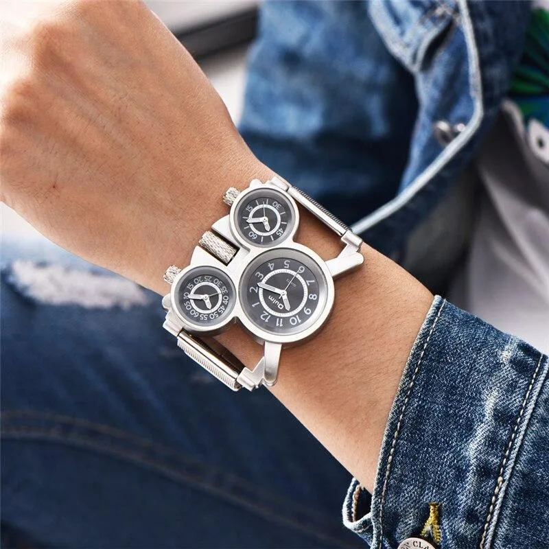 Vue 7 — Montre Steampunk 3 Cadrans Homme