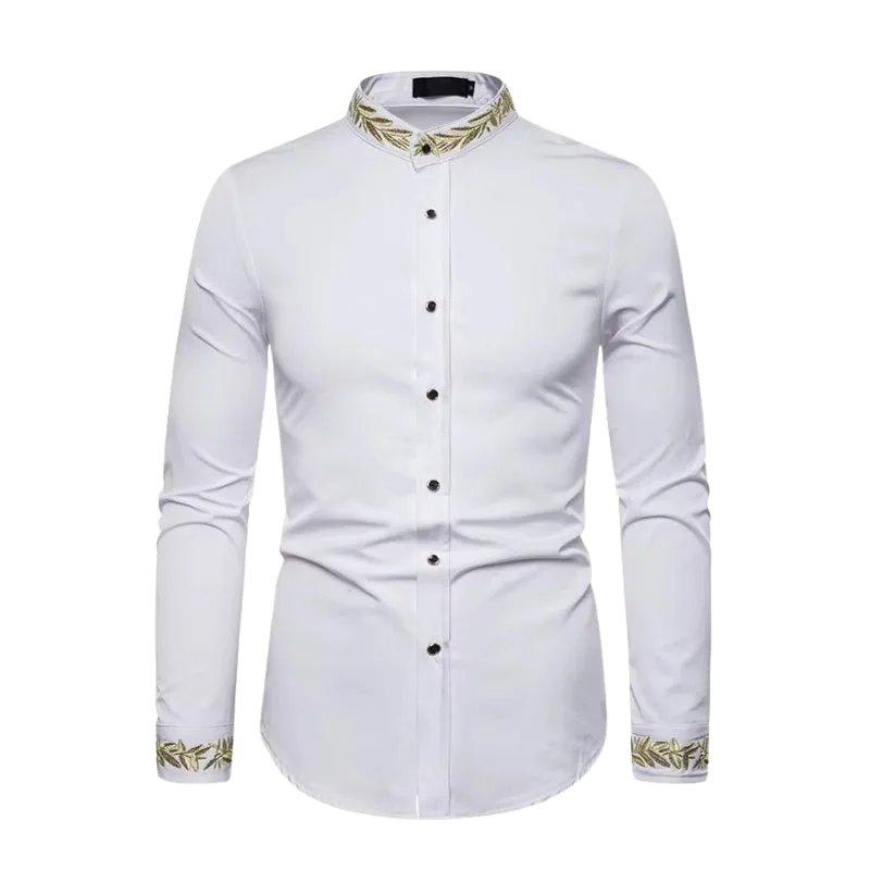 Vue 6 — Chemise à Col Mao Brodée