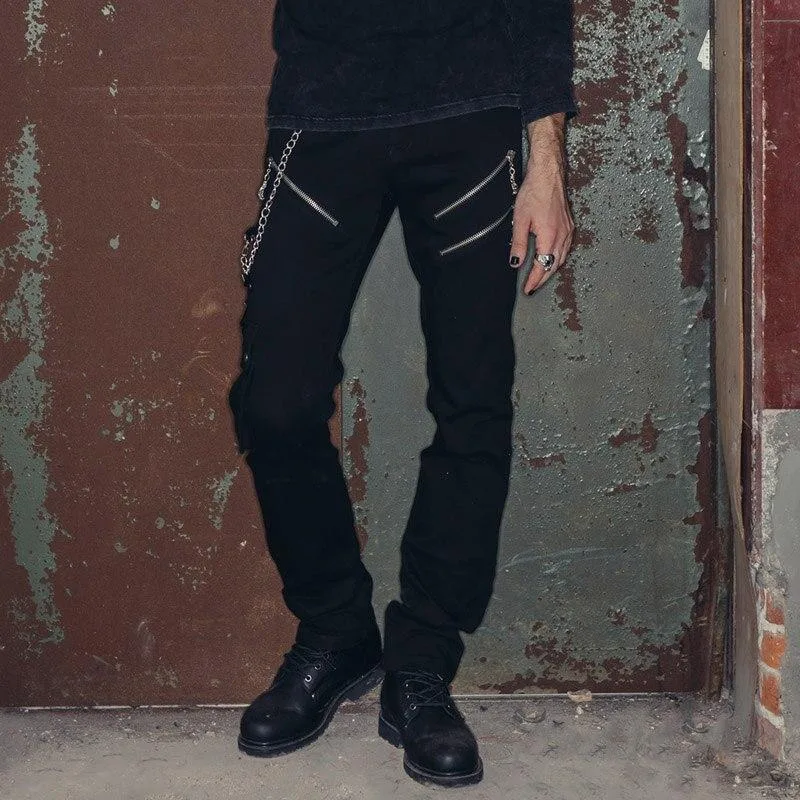 Vue 4 — Pantalon Steampunk Gothique Chaîne
