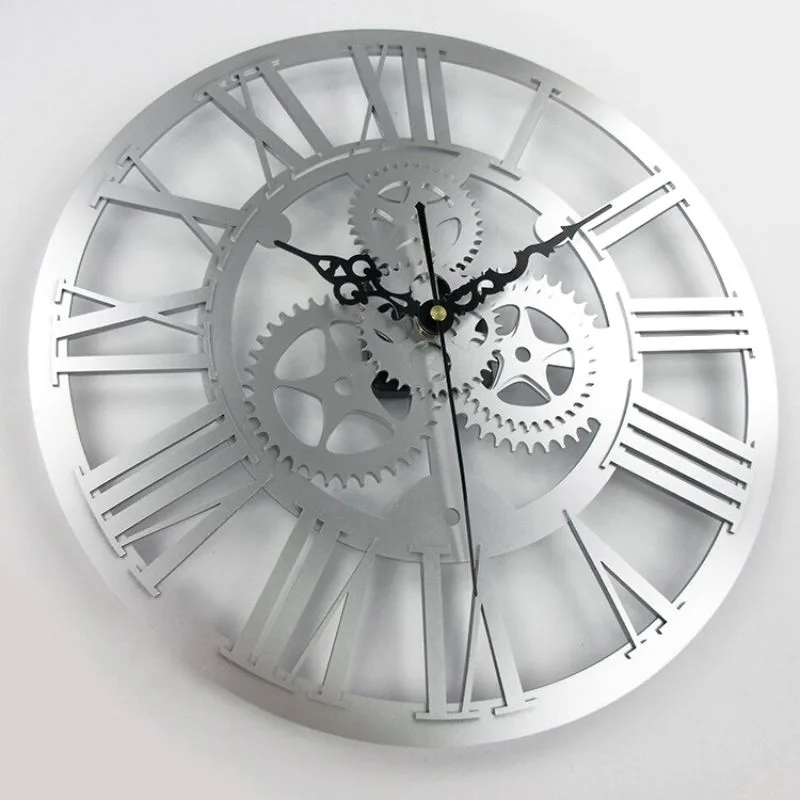 Vue 5 — Horloge Steampunk Vintage Grise