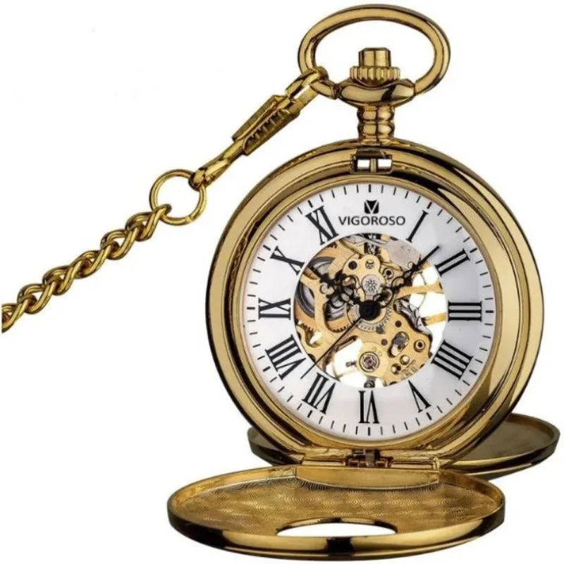 Vue 2 — Montre à Gousset Steampunk Dorée