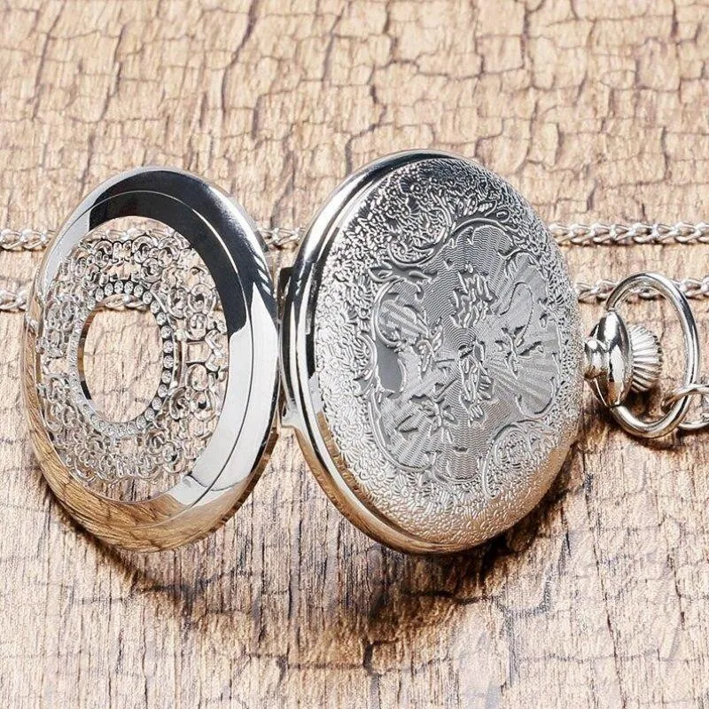 Vue 2 — Montre Gousset Pendentif Femme Argent