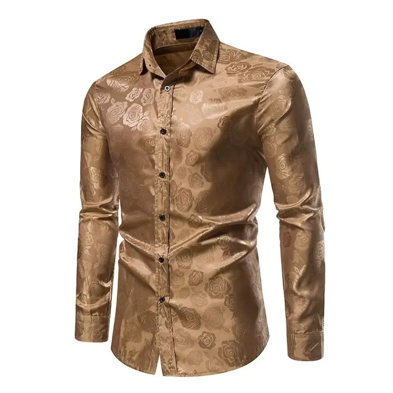 Vue 2 — Chemise Homme à Fleur Dorée