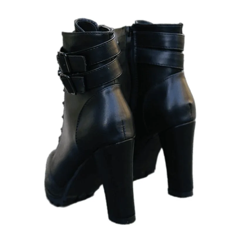 Vue 3 — Bottines Noires à Talon Haut