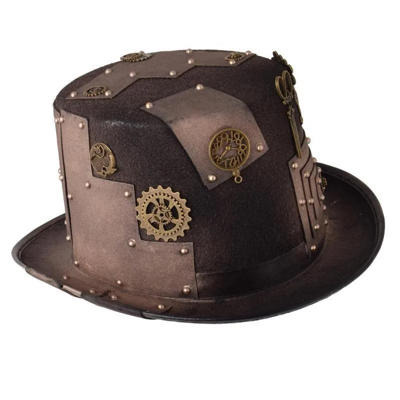 Vue 5 — Chapeau Steampunk Marron