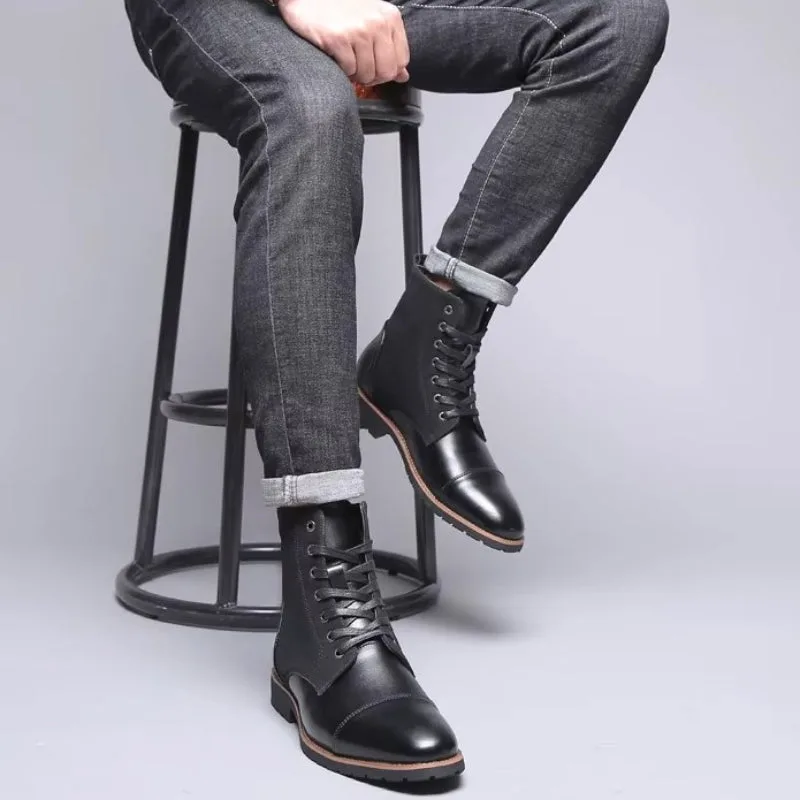 Vue 9 — Bottines Noires à Lacets