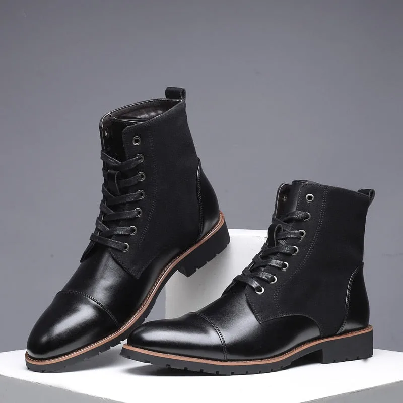 Vue 3 — Bottines Noires à Lacets