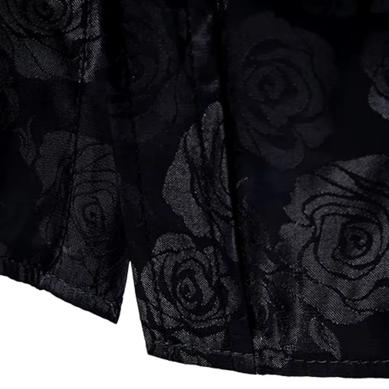 Vue 7 — Chemise Noire à Fleur Homme