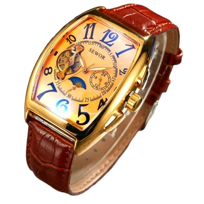 Vue 5 — Montre Rectangulaire Homme Vintage