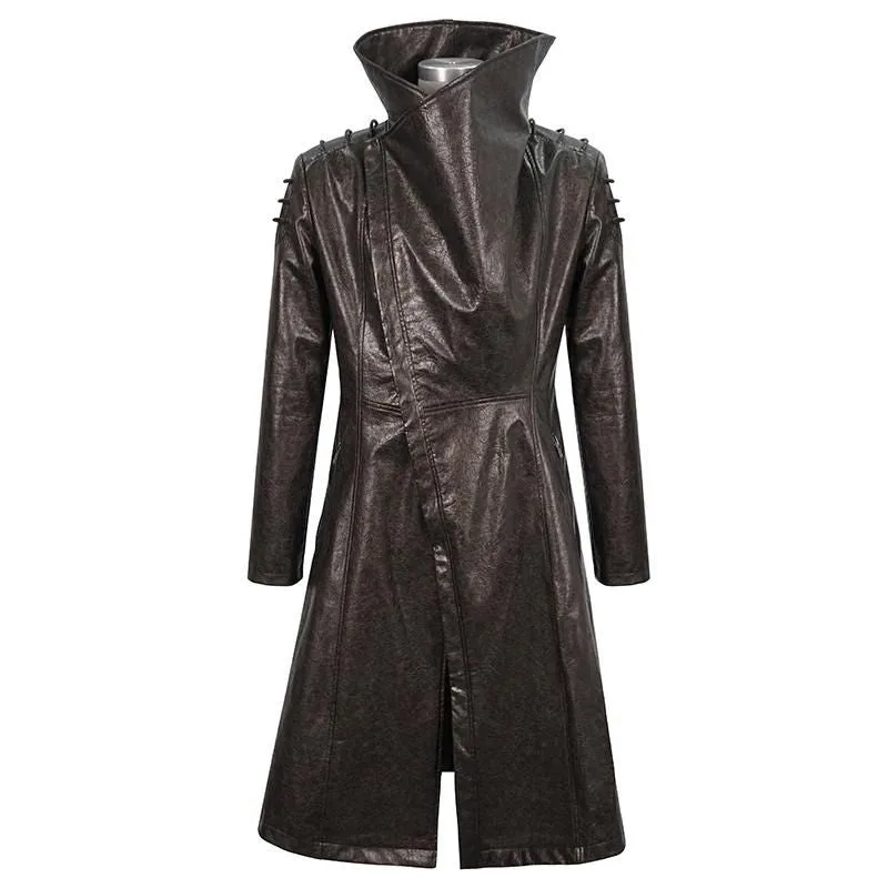Vue 5 — Long Manteau Steampunk Marron