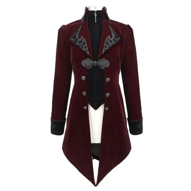 Vue 4 — Veste Gothique Rouge Homme