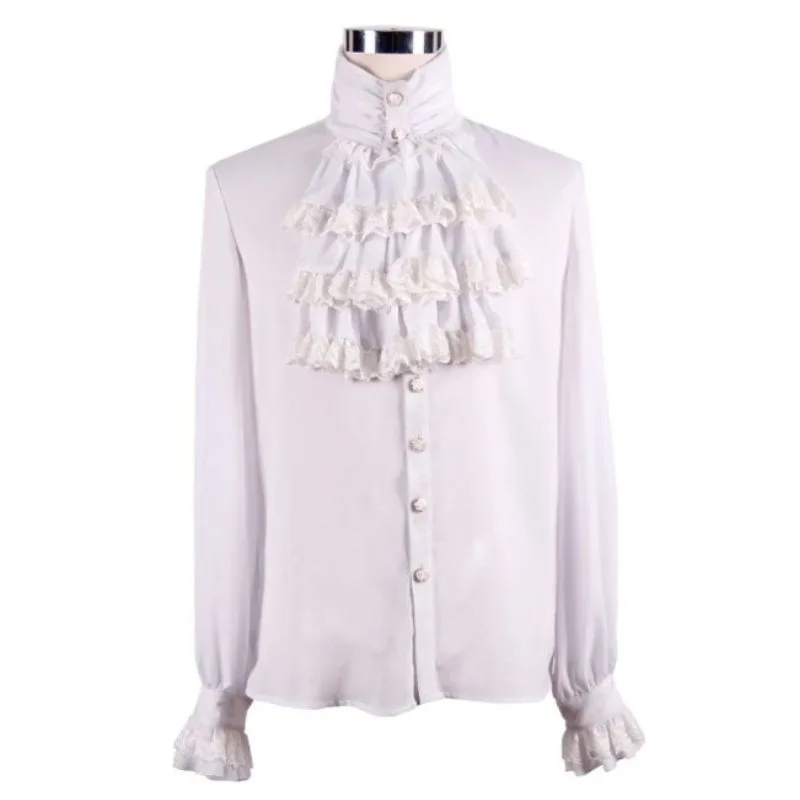Vue 7 — Chemise Blanche à Jabot pour Homme