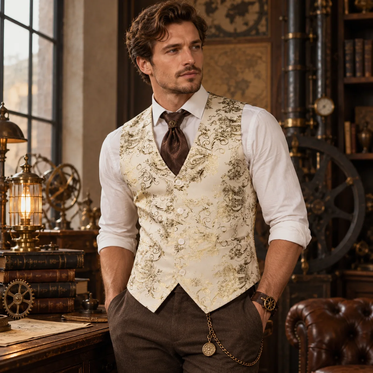 Vue 16 — Gilet Costume Homme Imprimé