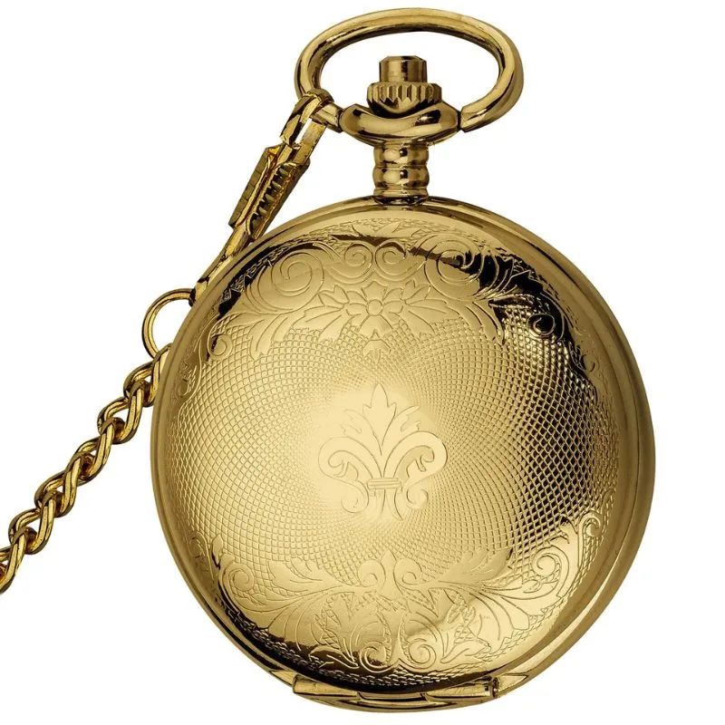 Vue 3 — Montre à Gousset Steampunk Dorée