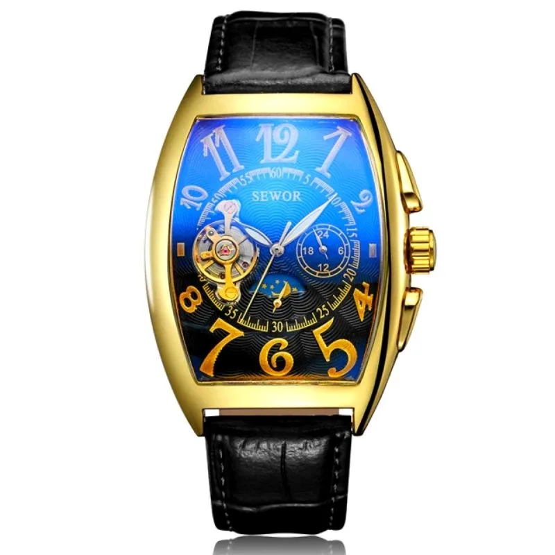 Vue 4 — Montre Rectangulaire Homme Vintage