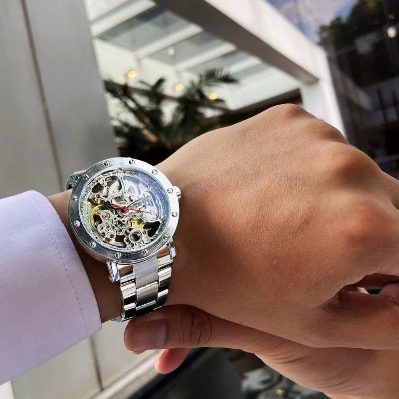 Vue 5 — Montre Squelette Homme Automatique