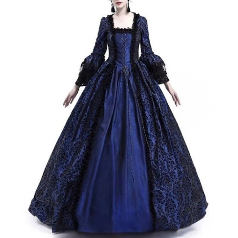 Vue 3 — Robe Époque Victorienne Bleue