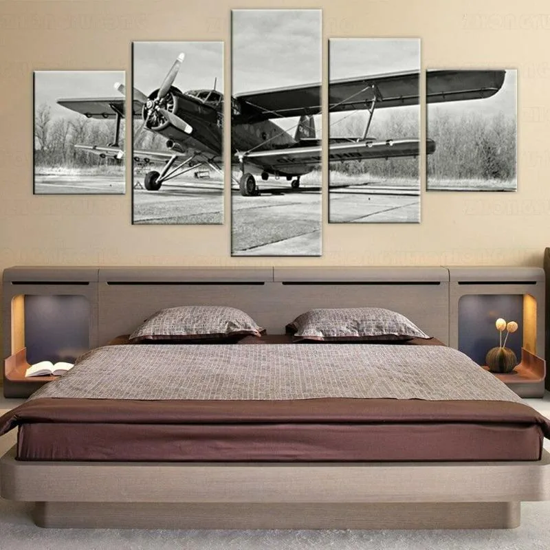 Vue 2 — Tableau Avion Noir et Blanc