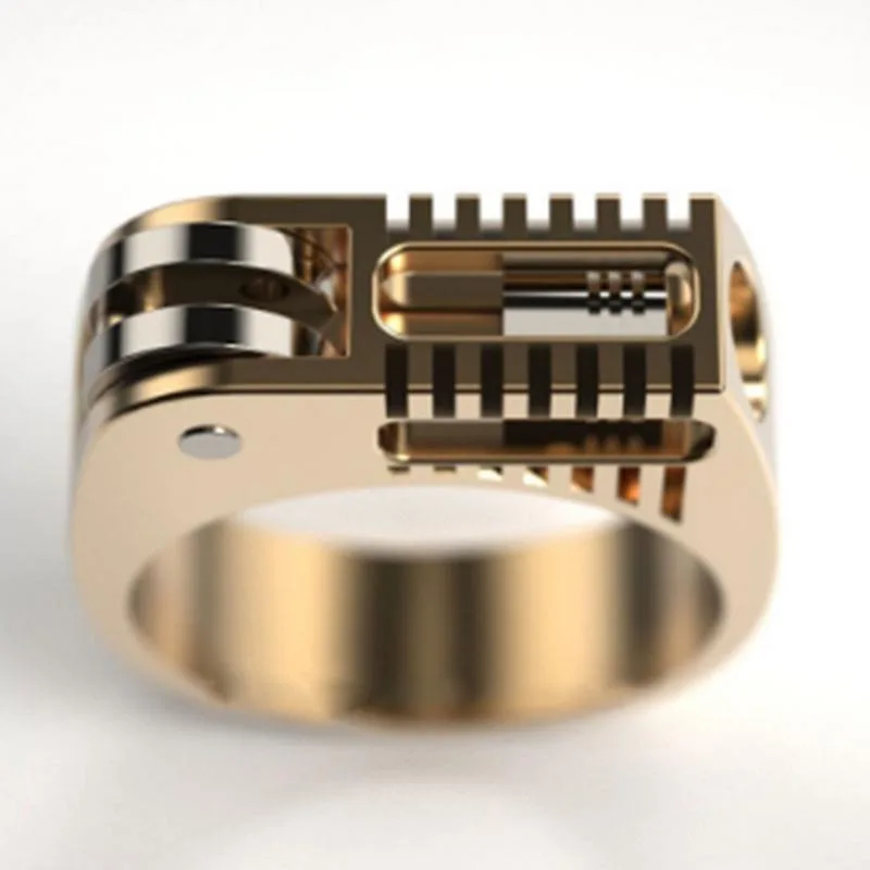 Vue 2 — Bague Steampunk Engrenages