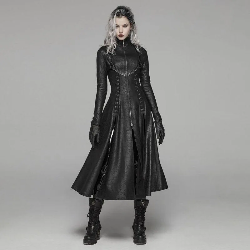 Manteau Steampunk Gothique en Simili PU