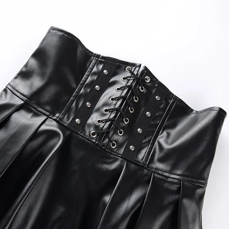 Vue 3 — Jupe Simili PU Taille Haute