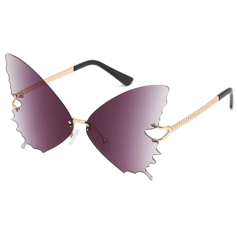 Vue 2 — Lunettes de Soleil Steampunk Forme Papillon