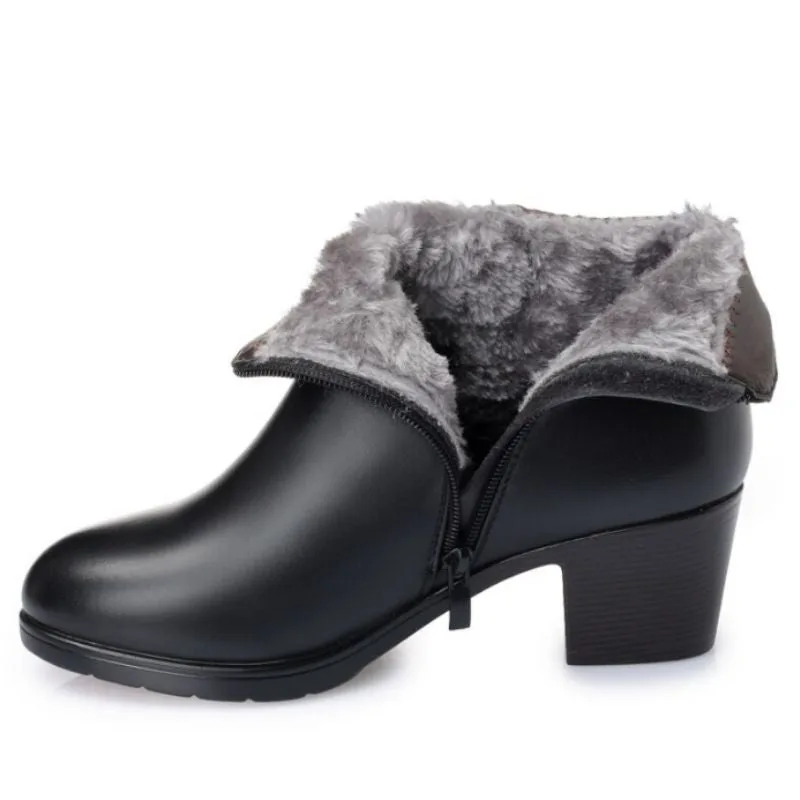 Vue 3 — Bottines en PU Noir à Talon 5 cm