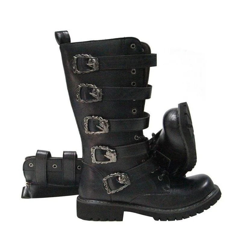 Vue 3 — Bottes Steampunk en PU Homme