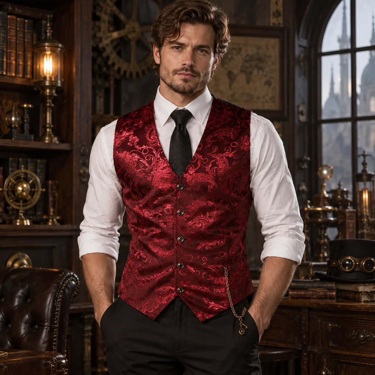 Vue 15 — Gilet Costume Homme Imprimé