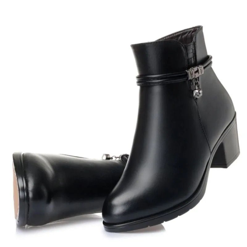 Vue 7 — Bottines en PU Noir à Talon 5 cm