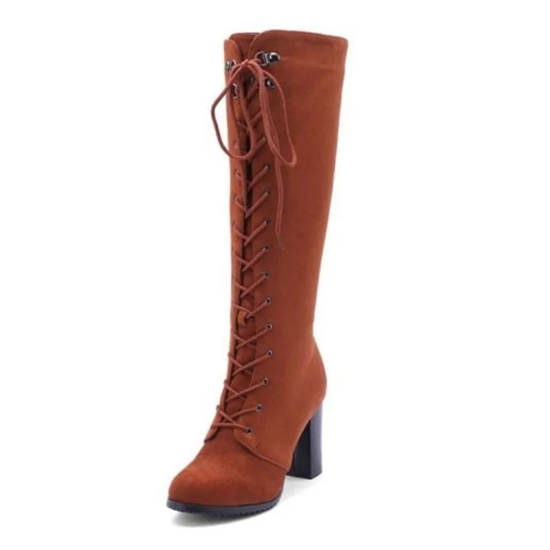 Bottes Hautes à Lacets pour Femme