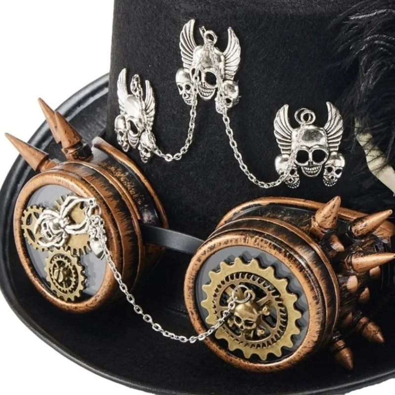 Vue 4 — Chapeau Steampunk Tête de Mort