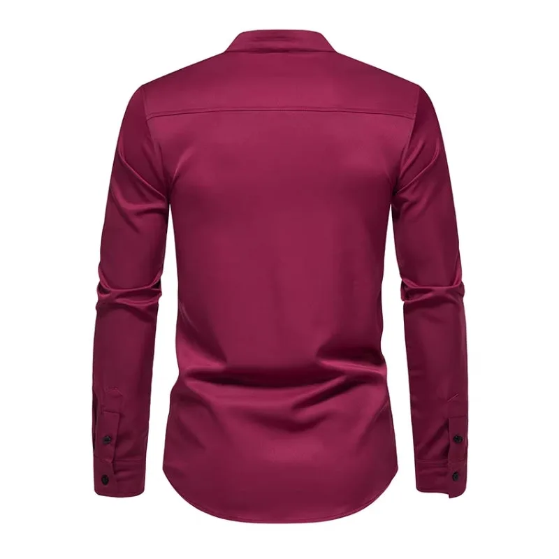 Vue 4 — Chemise à Col Mao Brodée