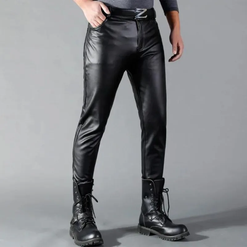 Vue 4 — Pantalon Simili PU Noir pour Homme