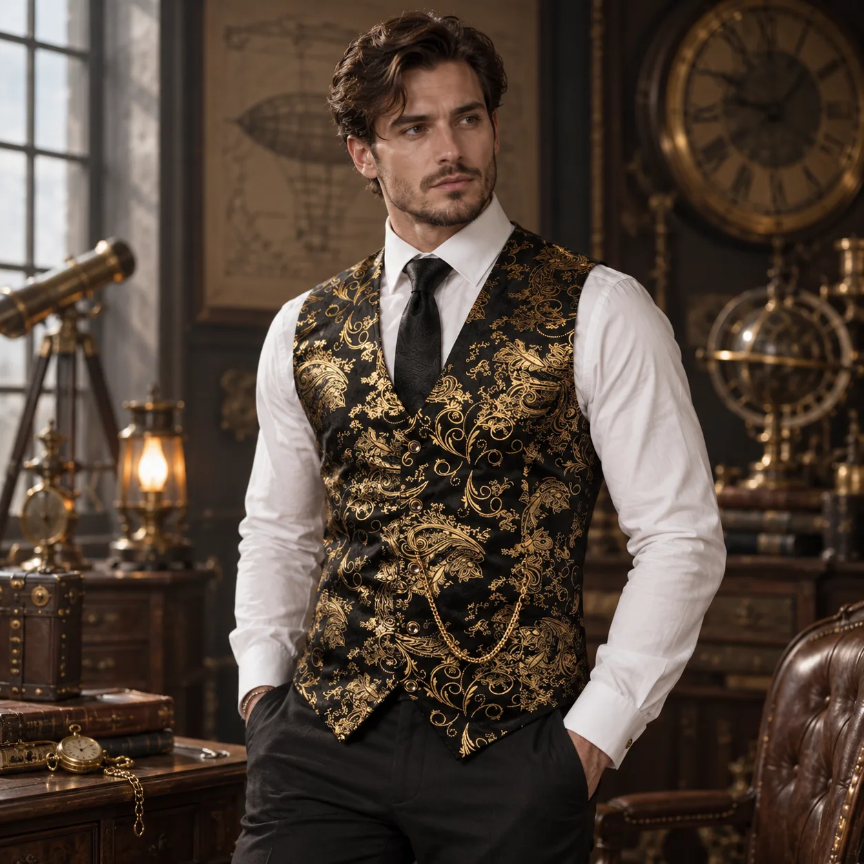 Vue 14 — Gilet Costume Homme Imprimé