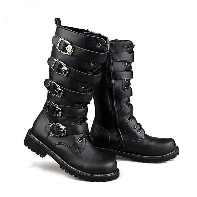 Vue 7 — Bottes Steampunk en PU Homme