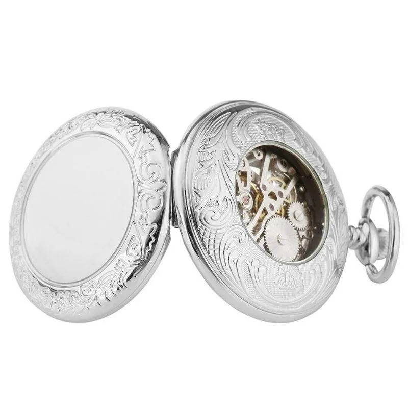 Vue 5 — Vieille Montre à Gousset Steampunk Argent
