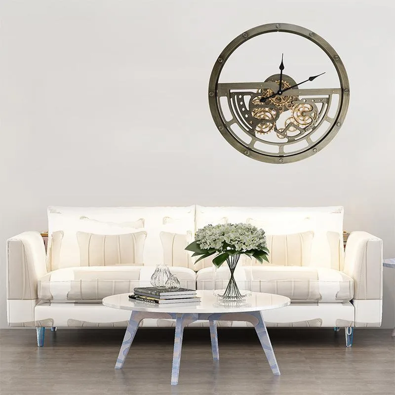 Vue 4 — Horloge Murale Industrielle Steampunk