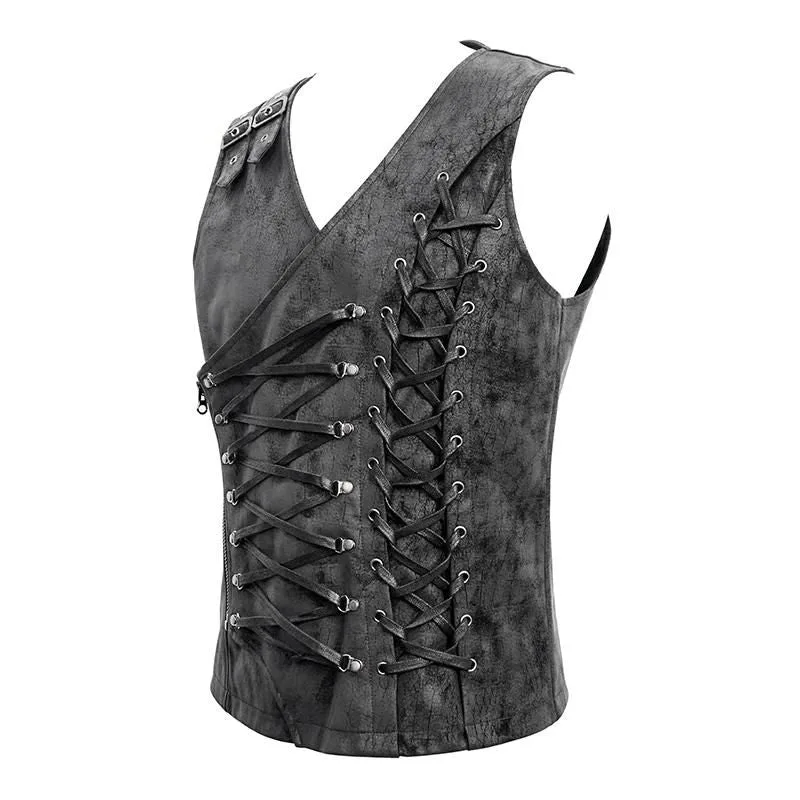 Vue 3 — Corset Steampunk Homme Asymétrique