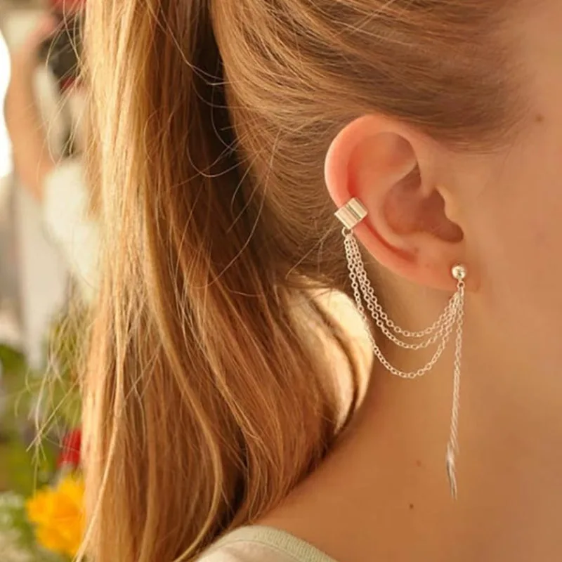 Vue 2 — Boucle d'Oreille Chaîne Clip Steampunk