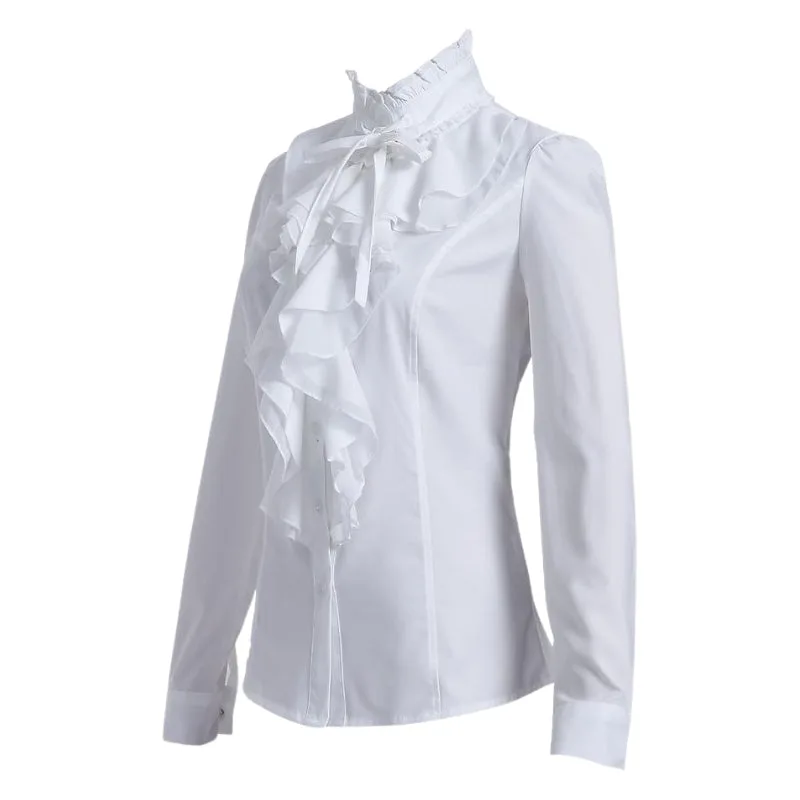Vue 3 — Chemise Blanche Victorienne à Jabot