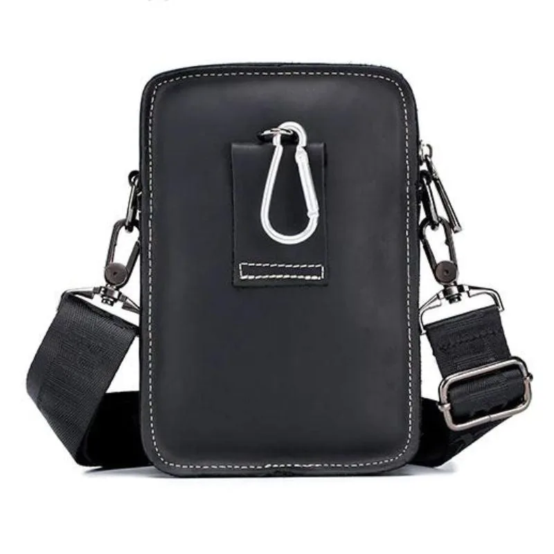 Vue 2 — Pochette Cuir Homme Bandoulière