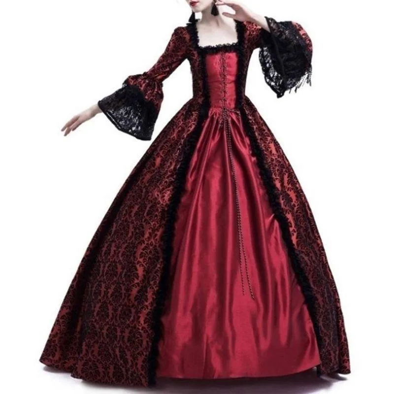 Vue 2 — Robe Steampunk Victorienne Rouge