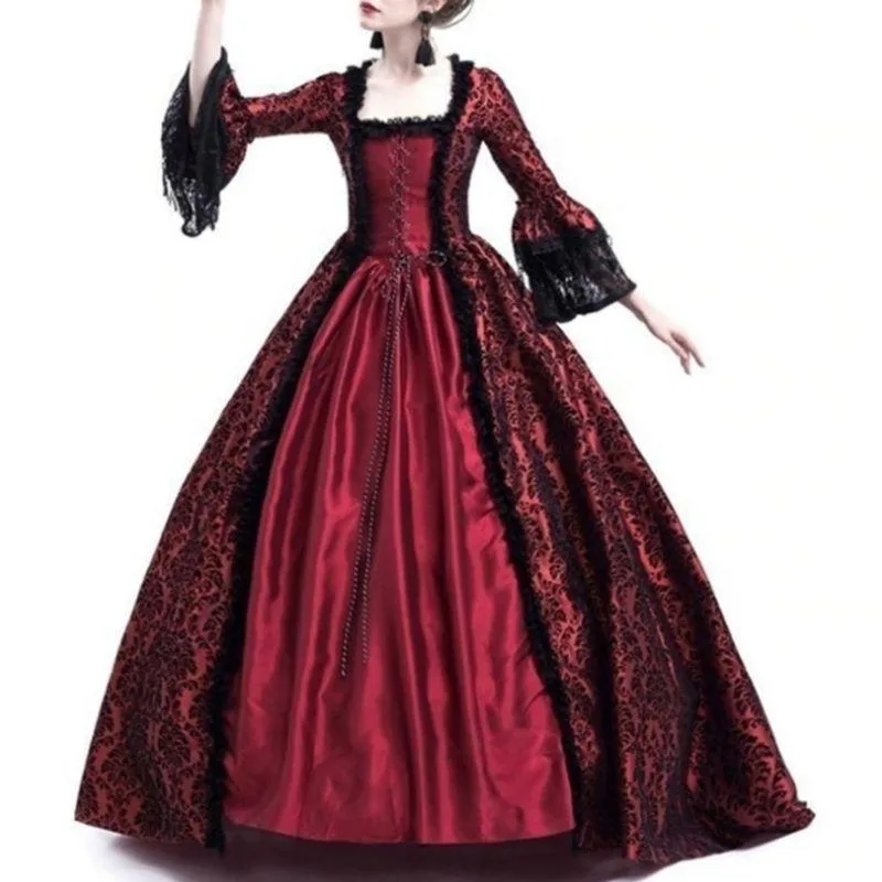 Vue 3 — Robe Steampunk Victorienne Rouge