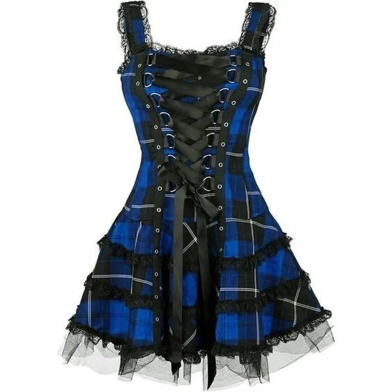 Vue 4 — Robe Steampunk Écossaise Gothique