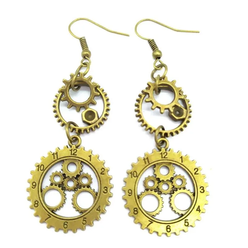 Vue 16 — Boucles d'Oreilles Pendantes Steampunk