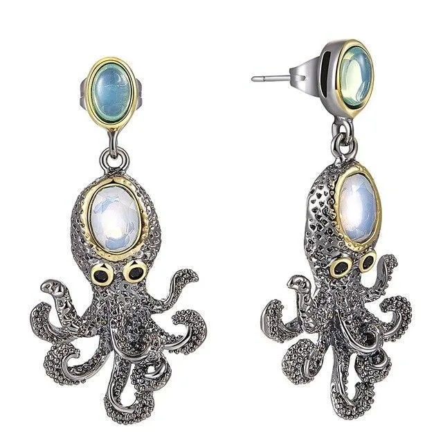Vue 7 — Boucles d'Oreilles Poulpe Steampunk
