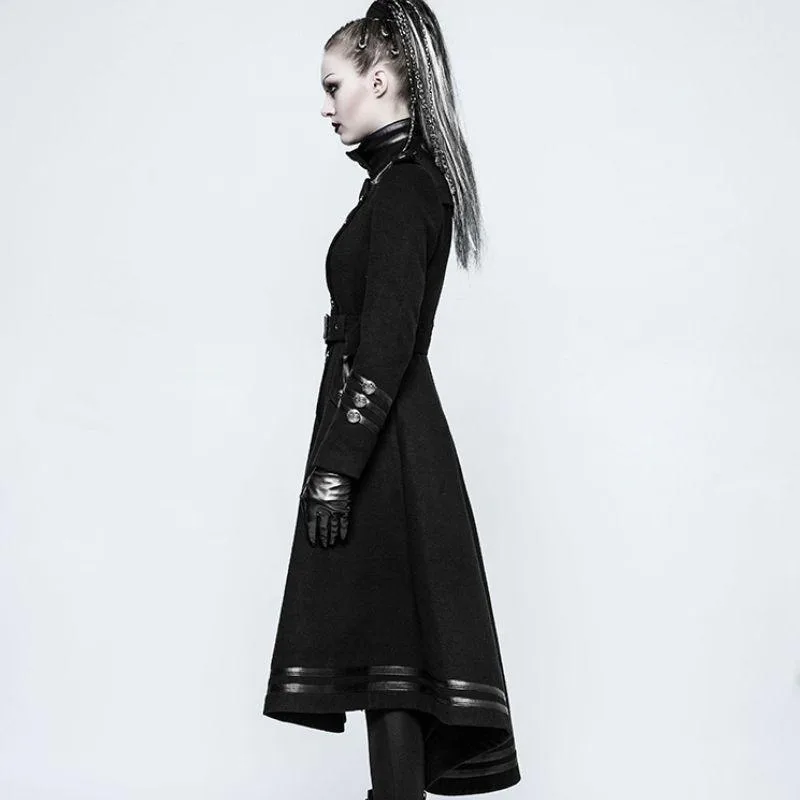 Vue 6 — Manteau Long Noir Gothique Femme