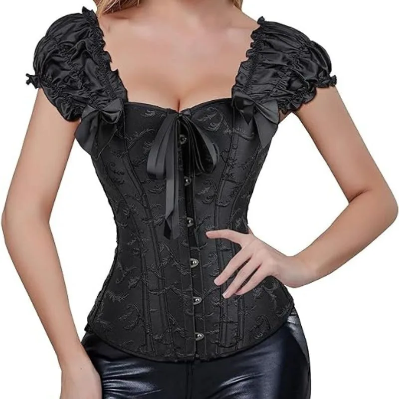 Vue 2 — Corset Victorien Noir